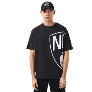 Camiseta New Era Brooklyn Nets NBA Side Logo Negros | AFVBT-5062
