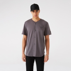 Camiseta New Era Chicago Bulls Button Jersey Grises | JWDVM-9781