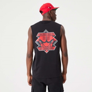 Camiseta New Era Chicago Bulls NBA Championship Tank Top Negros | GCFVI-9674