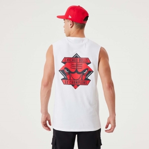 Camiseta New Era Chicago Bulls NBA Championship Tank Top Blancos | IDOFV-7649