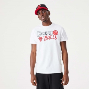 Camiseta New Era Chicago Bulls NBA Infill Estampados Blancos | WBELP-8593