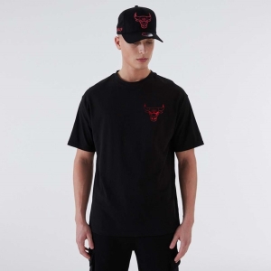 Camiseta New Era Chicago Bulls NBA Negros | UZRSP-3864