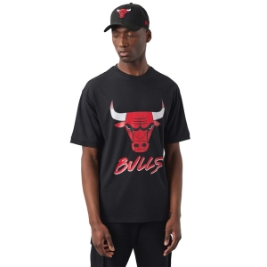 Camiseta New Era Chicago Bulls NBA Script Negros | KUXAG-4523