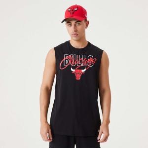 Camiseta New Era Chicago Bulls NBA Script Essential Tank Top Negros | LBPIO-5938