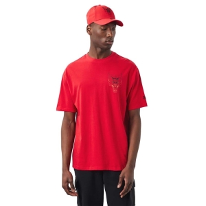 Camiseta New Era Chicago Bulls NBA Stacked Oversized Rojos | CTMKA-2403