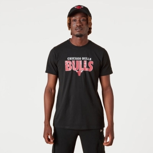 Camiseta New Era Chicago Bulls NBA Wordmark Negros | EVZFL-5632