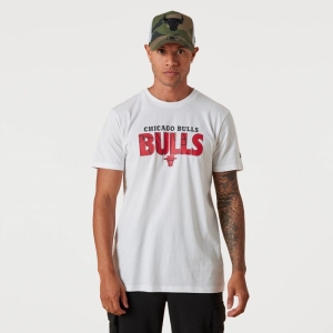 Camiseta New Era Chicago Bulls NBA Wordmark Blancos | RYHMU-5907