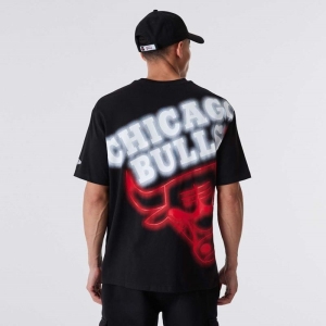 Camiseta New Era Chicago Bulls Neon Oversized Negros | VUZDW-4083