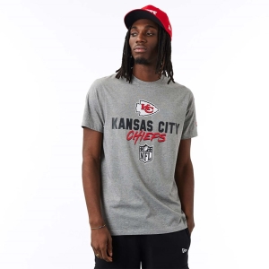 Camiseta New Era Kansas City Chiefs NFL Script Grises | UPLKE-9536