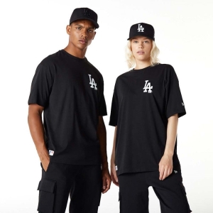 Camiseta New Era La Dodgers Essentials Oversized Negros | MJWID-9760