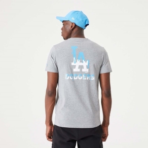 Camiseta New Era La Dodgers MLB Drip Logo Medium Grises | NETYU-9370