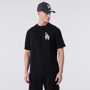 Camiseta New Era La Dodgers MLB League Essentials Oversized Negros | FZXJN-4380