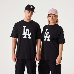 Camiseta New Era La Dodgers MLB League Essential Oversized Negros | UNIZR-8259