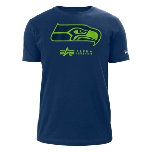 Camiseta New Era Seattle Seahawks X Alpha Industries Azules | MPFJO-3205
