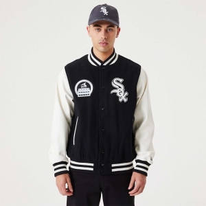 Chaquetas New Era Chicago Sox MLB Heritage Varsity Negros | YJQKS-0796