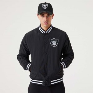 Chaquetas New Era Las Vegas Raiders NFL Team Logo Bomber Negros | DEMKA-8905