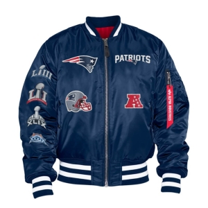 Chaquetas New Era New England Partriots X Alpha Industries Reversible Bomber Azules | OTVAS-5641