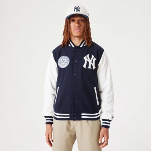 Chaquetas New Era New York Yankees MLB Heritage Varsity Azules | ZOFRQ-9031
