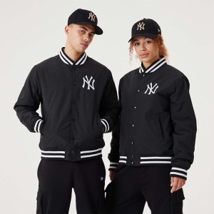 Chaquetas New Era New York Yankees MLB Team Logo Bomber Negros | CZXFQ-0432