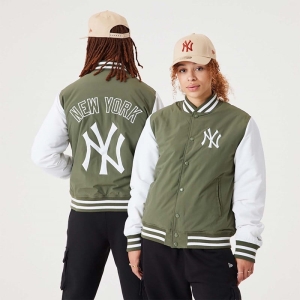 Chaquetas New Era New York Yankees MLB Team Logo Medium Bomber Verdes | MYKXG-6390