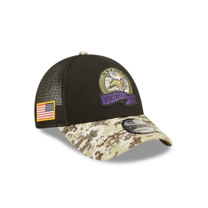 Gorras De Camionero New Era Minnesota Vikings NFL Salute To Service Gorras Negros | VNTQI-6218