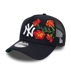 Gorras De Camionero New Era New York Yankees MLB Floral A-frame Gorras Azules | EFXQK-1596