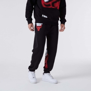 Pantalones Jogger New Era Chicago Bulls Neon Negros | NYCHV-9857