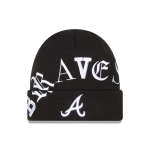 Prendas De Punto New Era Atlanta Braves Blackletter Negros | OAQBT-4208