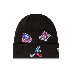 Prendas De Punto New Era Atlanta Braves Polar Lights Beanie Gorras Negros | UNADL-4263