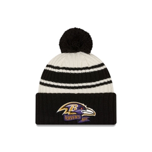 Prendas De Punto New Era Baltimore Ravens NFL Sideline Beanie Gorras Negros | DJQHA-1049