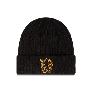 Prendas De Punto New Era Chelsea Fc Outline Acanalado Beanie Gorras Negros | IAKUE-6370