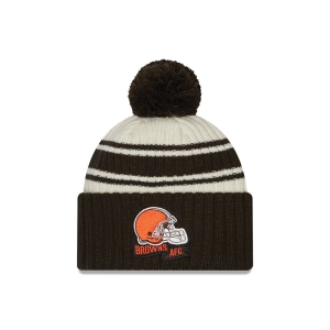 Prendas De Punto New Era Cleveland Browns NFL Sideline Beanie Gorras Marrom | OEMNA-2534