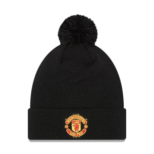 Prendas De Punto New Era Manchester United Wordmark Bobble Beanie Gorras Negros | GXDCM-7294