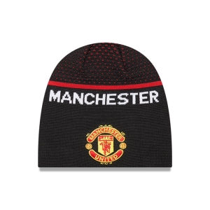 Prendas De Punto New Era Manchester United Logo Beanie Gorras Negros | YKLVD-5879