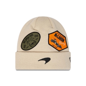 Prendas De Punto New Era Mclaren Carreras Cuff Beanie Gorras Creme | EHCPS-9057