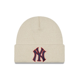 Prendas De Punto New Era New York Yankees Series Beanie Gorras Creme | ASVTW-8567