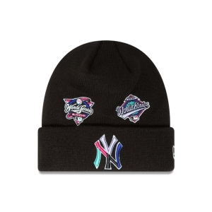 Prendas De Punto New Era New York Yankees Polar Lights Beanie Gorras Negros | DEPNL-9250