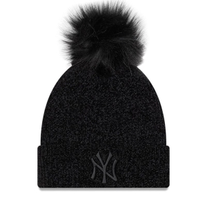 Prendas De Punto New Era New York Yankees Chenille Womens Bobble Beanie Gorras Negros | GJVCF-2736