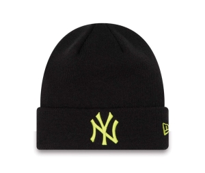 Prendas De Punto New Era New York Yankees League Essentials Cuff Beanie Gorras Negros | OVWBE-5962
