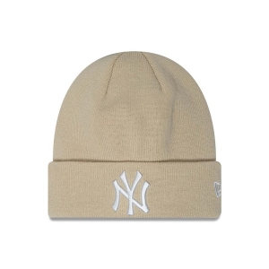 Prendas De Punto New Era New York Yankees Essential Cuff Beanie Gorras Creme | QAFSJ-9205