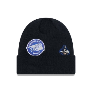 Prendas De Punto New Era Oklahoma City Dodgers MLB Patch Beanie Gorras Azules | JKUGB-0496