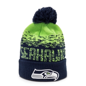 Prendas De Punto New Era Seattle Seahawks Ombre Deporte Beanie Gorras Azules | BYNOA-4632