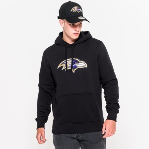 Sudadera Con Capucha New Era Baltimore Ravens Team Logo Negros | WGMCF-4316