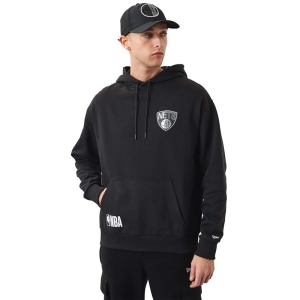 Sudadera Con Capucha New Era Brooklyn Nets NBA Team Logo Negros | FUDJL-5743