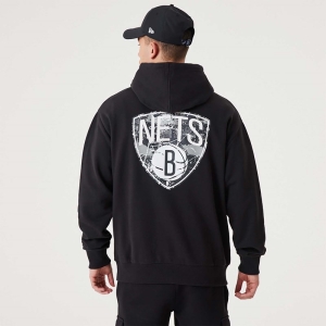 Sudadera Con Capucha New Era Brooklyn Nets NBA Infill Team Logo Pullover Negros | LKPVO-6173