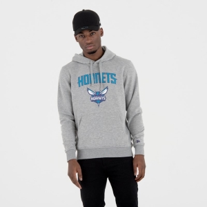 Sudadera Con Capucha New Era Charlotte Hornets Team Logo Grises | TVQBL-9462