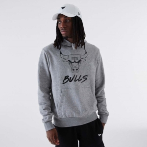 Sudadera Con Capucha New Era Chicago Bulls NBA Grises | HAOXP-1837