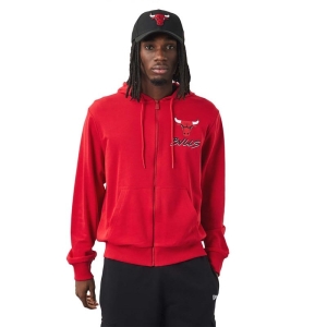 Sudadera Con Capucha New Era Chicago Bulls NBA Script Rojos | KUOZQ-9621