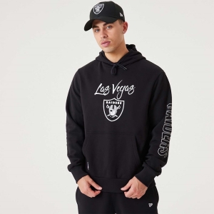 Sudadera Con Capucha New Era Las Vegas Raiders NFL Script Pullover Negros | RFZPV-6289
