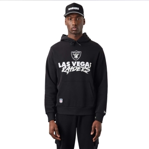 Sudadera Con Capucha New Era Las Vegas Raiders NFL Script Negros | UQGTK-2816